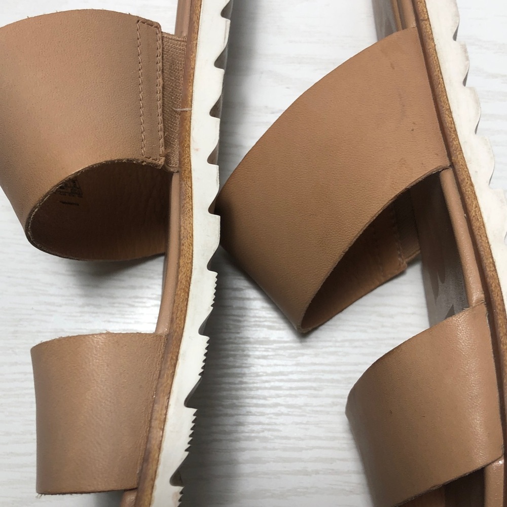 Sorel Ella II Leather Slide Sandal Tan Women’s Size 8 - Picture 7 of 11